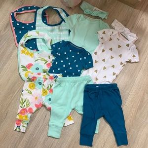 Cloud Island Baby Girl Newborn Bundle NWOT